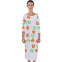 Irish T- Shirt Shamrock Pattern In Green White Orange T- Shirt Quarter Sleeve Midi Bodycon Dress View1