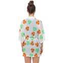 Irish T- Shirt Shamrock Pattern In Green White Orange T- Shirt Half Sleeve Chiffon Kimono View2