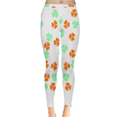 Irish T- Shirt Shamrock Pattern In Green White Orange T- Shirt Inside Out Leggings by maxcute