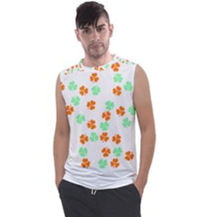 Irish T- Shirt Shamrock Pattern In Green White Orange T- Shirt Men s Regular Tank Top by maxcute