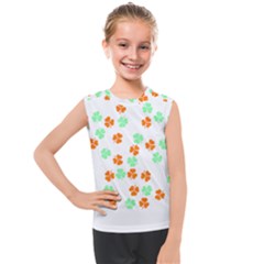 Irish T- Shirt Shamrock Pattern In Green White Orange T- Shirt Kids  Mesh Tank Top by maxcute