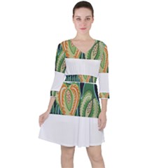 Jungle T- Shirt Jungle 1 T- Shirt Quarter Sleeve Ruffle Waist Dress by maxcute