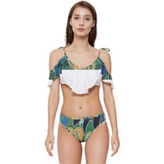 Jungle T- Shirt Jungle 1 T- Shirt Ruffle Edge Tie Up Bikini Set	