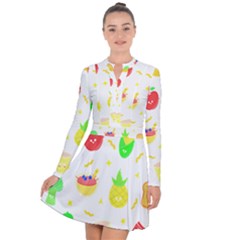 Kawaii Doodle T- Shirt Kawaii Doodle Food Illustration T- Shirt Long Sleeve Panel Dress by maxcute