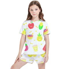 Kawaii Doodle T- Shirt Kawaii Doodle Food Illustration T- Shirt Kids  Tee And Sports Shorts Set by maxcute