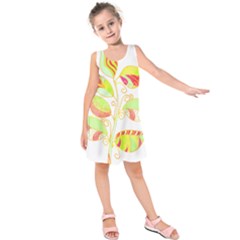 Leaves Art T- Shirtleaves T- Shirt Kids  Sleeveless Dress by maxcute