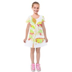 Leaves Art T- Shirtleaves T- Shirt Kids  Short Sleeve Velvet Dress by maxcute