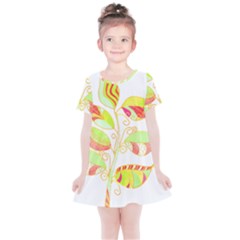 Leaves Art T- Shirtleaves T- Shirt Kids  Simple Cotton Dress by maxcute