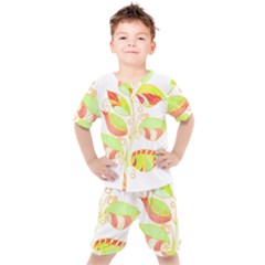 Leaves Art T- Shirtleaves T- Shirt Kids  Tee And Shorts Set by maxcute