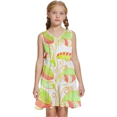 Leaves Art T- Shirtleaves T- Shirt Kids  Sleeveless Tiered Mini Dress by maxcute