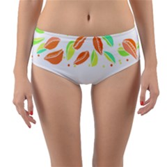 Leaves Design T- Shirtleaves T- Shirt (1) Reversible Mid-waist Bikini Bottoms by maxcute