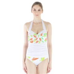 Leaves Design T- Shirtleaves T- Shirt (1) Halter Swimsuit by maxcute