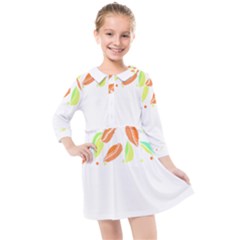 Leaves Design T- Shirtleaves T- Shirt (1) Kids  Quarter Sleeve Shirt Dress by maxcute