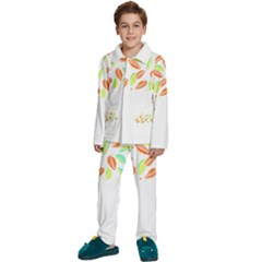 Leaves Design T- Shirtleaves T- Shirt (1) Kids  Long Sleeve Velvet Pajamas Set