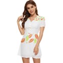 Leaves Design T- Shirtleaves T- Shirt (1) V-Neck High Waist Chiffon Mini Dress View2