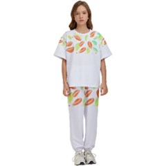 Leaves Design T- Shirtleaves T- Shirt (1) Kids  Tee And Pants Sports Set