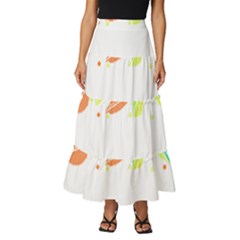 Leaves Design T- Shirtleaves T- Shirt (1) Tiered Ruffle Maxi Skirt