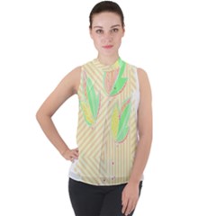 Leaves Design T- Shirtleaves T- Shirt (2) Mock Neck Chiffon Sleeveless Top by maxcute