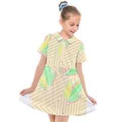 Leaves Design T- Shirtleaves T- Shirt (2) Kids  Short Sleeve Shirt Dress by maxcute