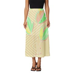 Leaves Design T- Shirtleaves T- Shirt (2) Classic Midi Chiffon Skirt