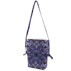 Denim Blend Repeats I Folding Shoulder Bag by kaleidomarblingart