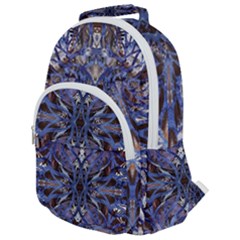 Denim Blend Repeats I Rounded Multi Pocket Backpack by kaleidomarblingart