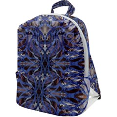 Denim Blend Repeats I Zip Up Backpack by kaleidomarblingart