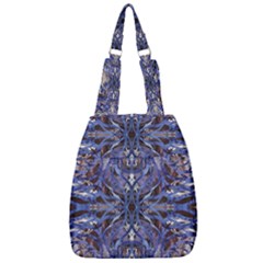 Denim Blend Repeats I Center Zip Backpack by kaleidomarblingart