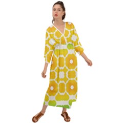 Yellow Seamless Pattern Grecian Style  Maxi Dress by Ravend