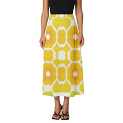 Yellow Seamless Pattern Classic Midi Chiffon Skirt