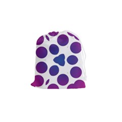 Purple Blue Repeat Pattern Drawstring Pouch (small) by Ravend