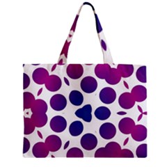 Purple Blue Repeat Pattern Zipper Mini Tote Bag by Ravend