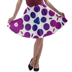 Purple Blue Repeat Pattern A-line Skater Skirt by Ravend