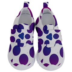 Purple Blue Repeat Pattern Kids  Velcro No Lace Shoes