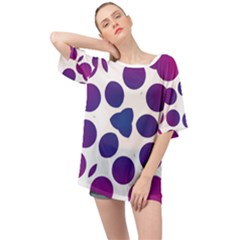 Purple Blue Repeat Pattern Oversized Chiffon Top by Ravend