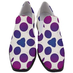 Purple Blue Repeat Pattern Women Slip On Heel Loafers by Ravend