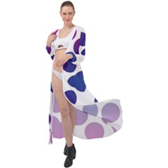 Purple Blue Repeat Pattern Maxi Chiffon Beach Wrap by Ravend