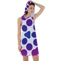 Purple Blue Repeat Pattern Racer Back Hoodie Dress View1