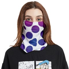 Purple Blue Repeat Pattern Face Covering Bandana (two Sides) by Ravend