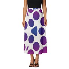 Purple Blue Repeat Pattern Classic Midi Chiffon Skirt