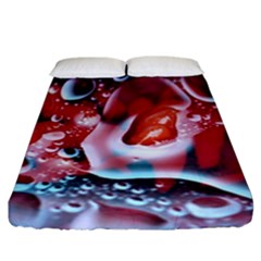 Abstract Art Texture Bubbles Fitted Sheet (california King Size) by Ravend