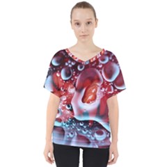 Abstract Art Texture Bubbles V-neck Dolman Drape Top by Ravend