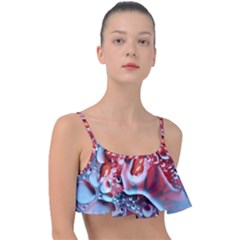 Abstract Art Texture Bubbles Frill Bikini Top by Ravend