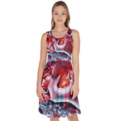 Abstract Art Texture Bubbles Knee Length Skater Dress With Pockets by Ravend