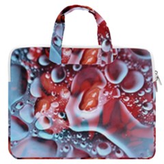 Abstract Art Texture Bubbles Macbook Pro 16  Double Pocket Laptop Bag  by Ravend