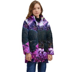 Spaceship Alien Futuristic Kid s Hooded Longline Puffer Jacket by Ravend