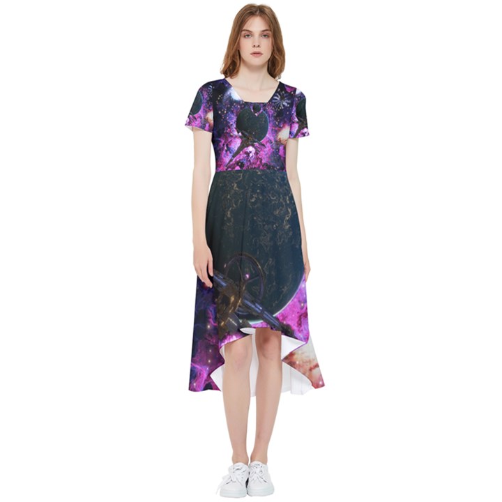 Spaceship Alien Futuristic High Low Boho Dress