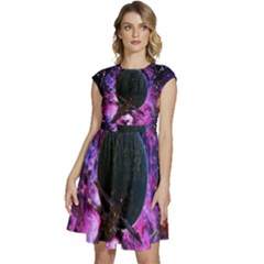 Spaceship Alien Futuristic Cap Sleeve High Waist Dress by Ravend