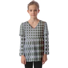 Pattern Background Abstract Kids  V Neck Casual Top