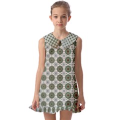 Pattern Background Abstract Kids  Pilgrim Collar Ruffle Hem Dress